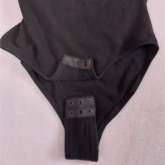 Madewell Long Sleeve Black Bodysuit‎ Faux Wrap Surplice Soft sz S - Picture 7 of 12